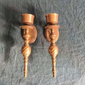 Heavy Brass Sconce pair, cottage-core, traditional